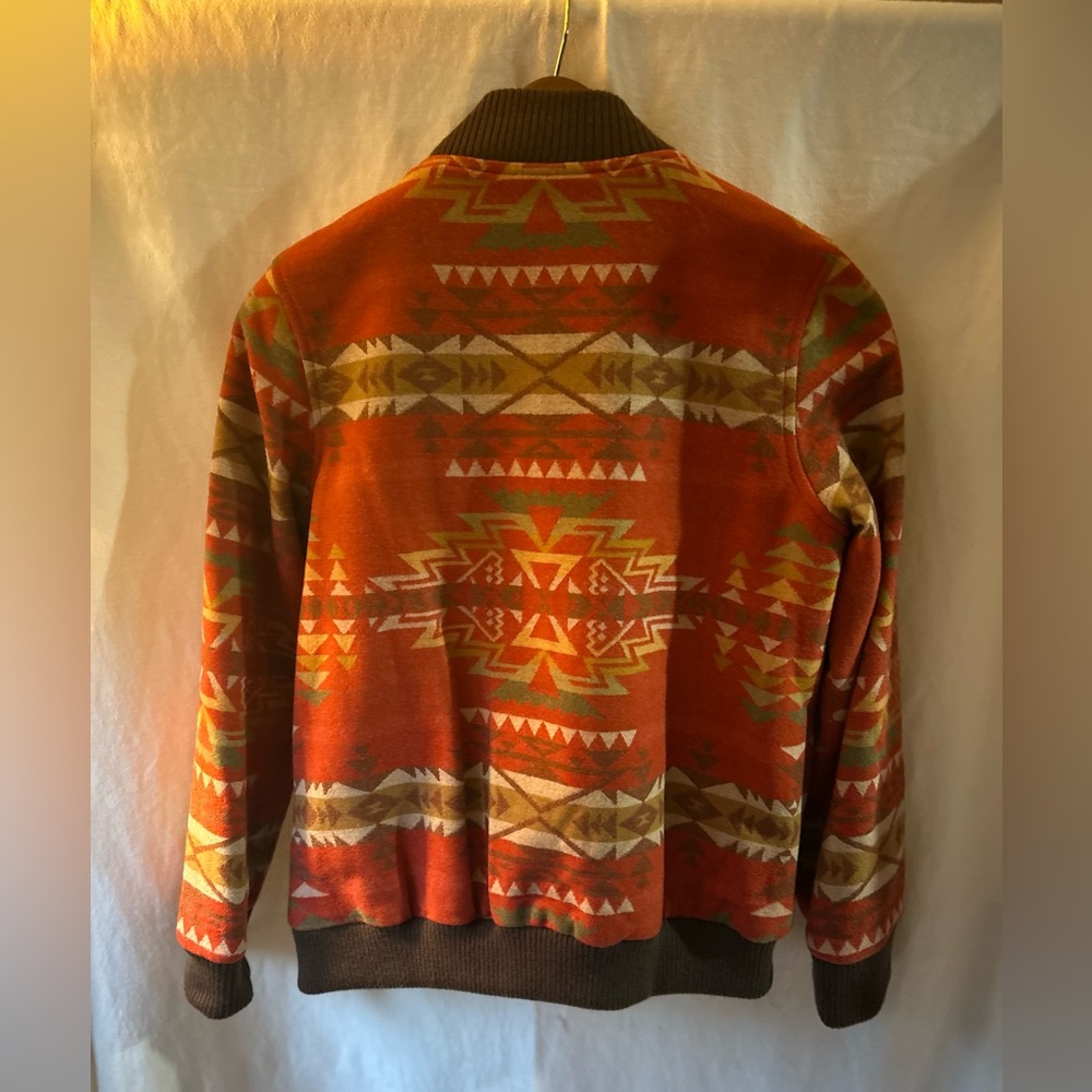 Pendleton Women’s S Hoyt Wool Bomber Southwest Style Jacket Orange Jacket NWT - Picture 4 of 9